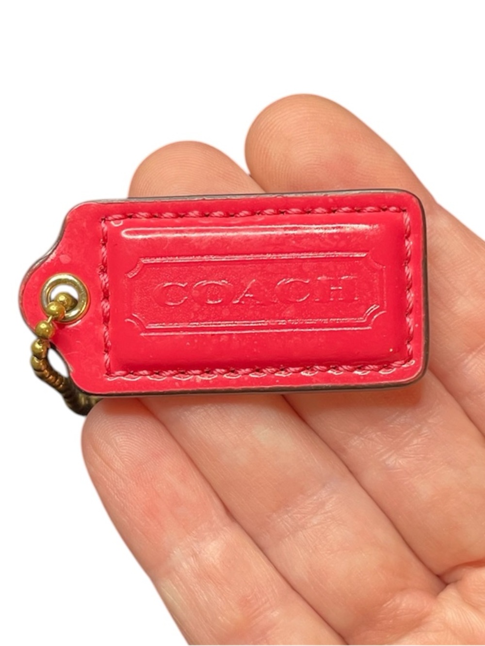 Coach Pink Leather Hangtag - Picture 2 of 3